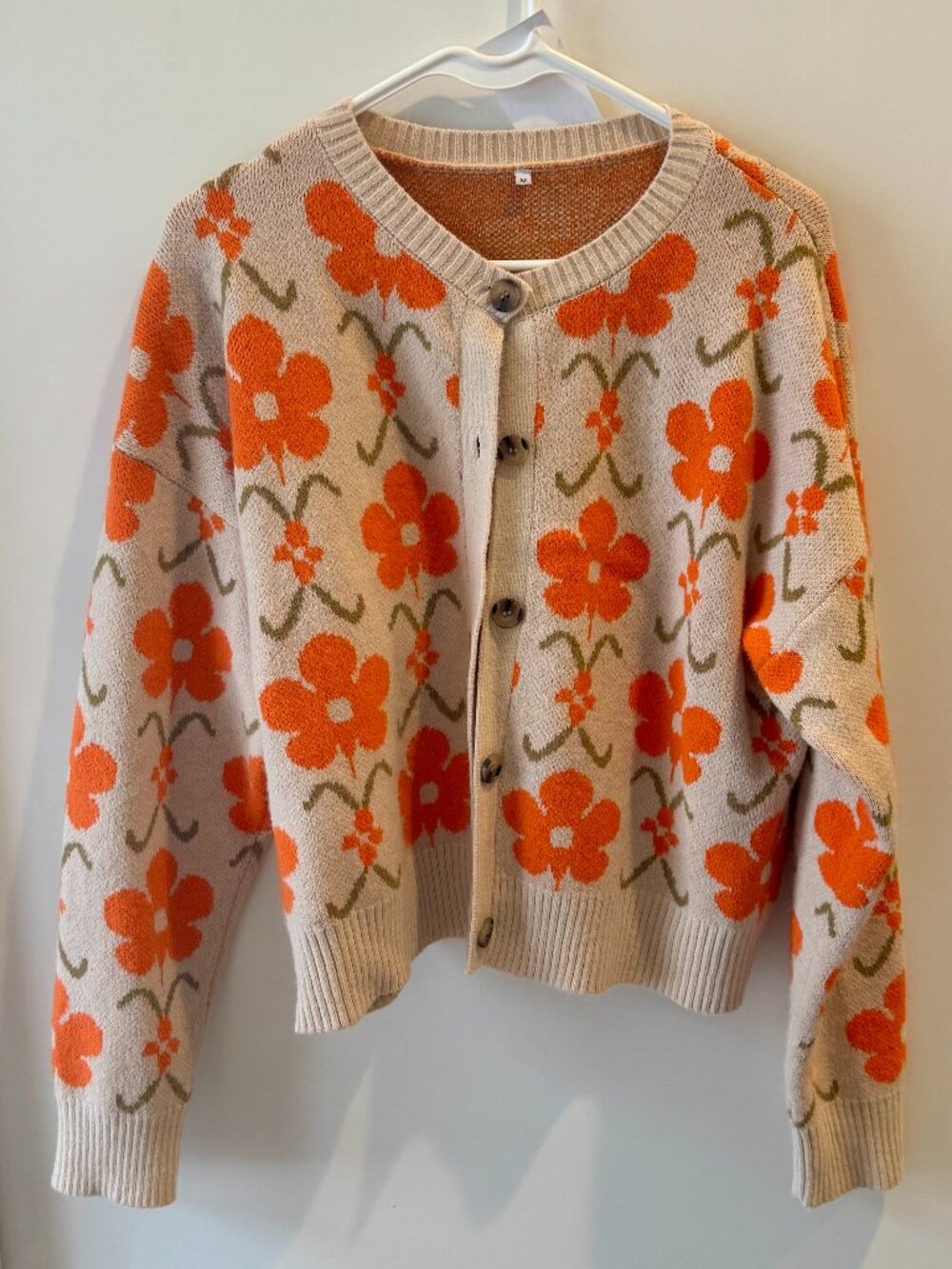 Fashion Pop Floral Graphic Intarsia Cardigan Sweater (anthropologie inspired)